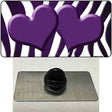 Purple White Zebra Hearts Oil Rubbed Novelty Metal Hat Pin