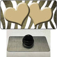 Gold White Zebra Hearts Oil Rubbed Novelty Metal Hat Pin