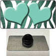 Mint White Zebra Hearts Oil Rubbed Novelty Metal Hat Pin