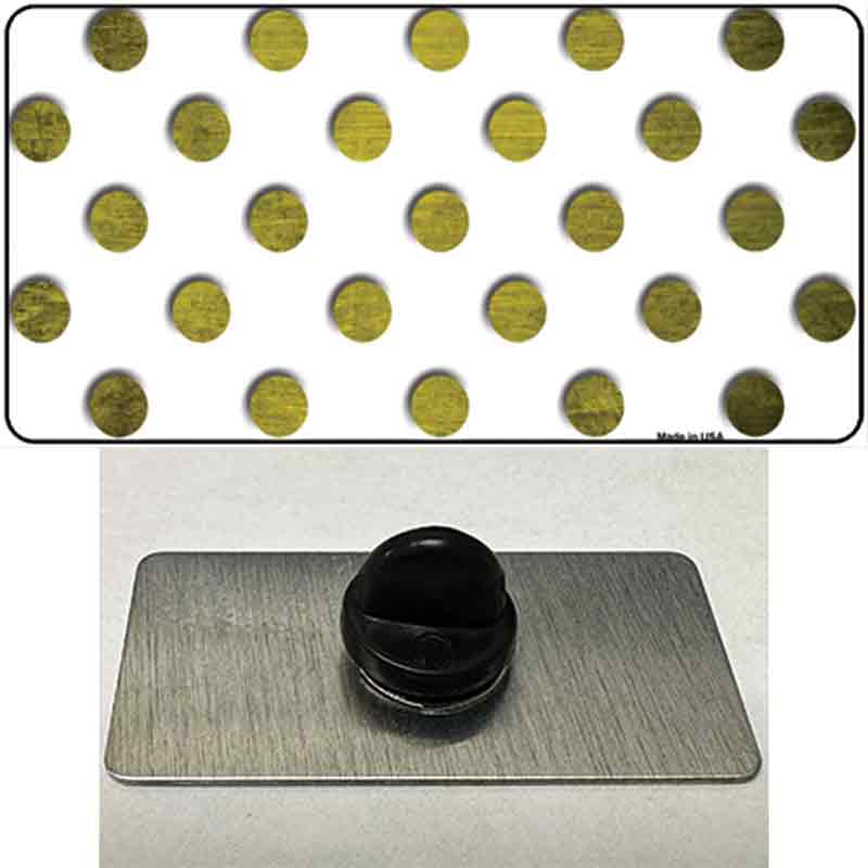 Yellow White Dots Oil Rubbed Novelty Metal Hat Pin