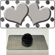 Gray White Dots Hearts Oil Rubbed Novelty Metal Hat Pin