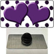 Purple White Dots Hearts Oil Rubbed Novelty Metal Hat Pin