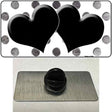 Black White Dots Hearts Oil Rubbed Novelty Metal Hat Pin