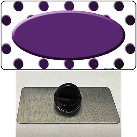 Purple White Dots Oval Oil Rubbed Novelty Metal Hat Pin