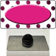 Pink White Dots Oval Oil Rubbed Novelty Metal Hat Pin