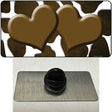 Brown White Hearts Giraffe Oil Rubbed Novelty Metal Hat Pin