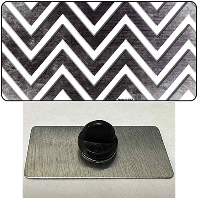 Black White Chevron Oil Rubbed Novelty Metal Hat Pin