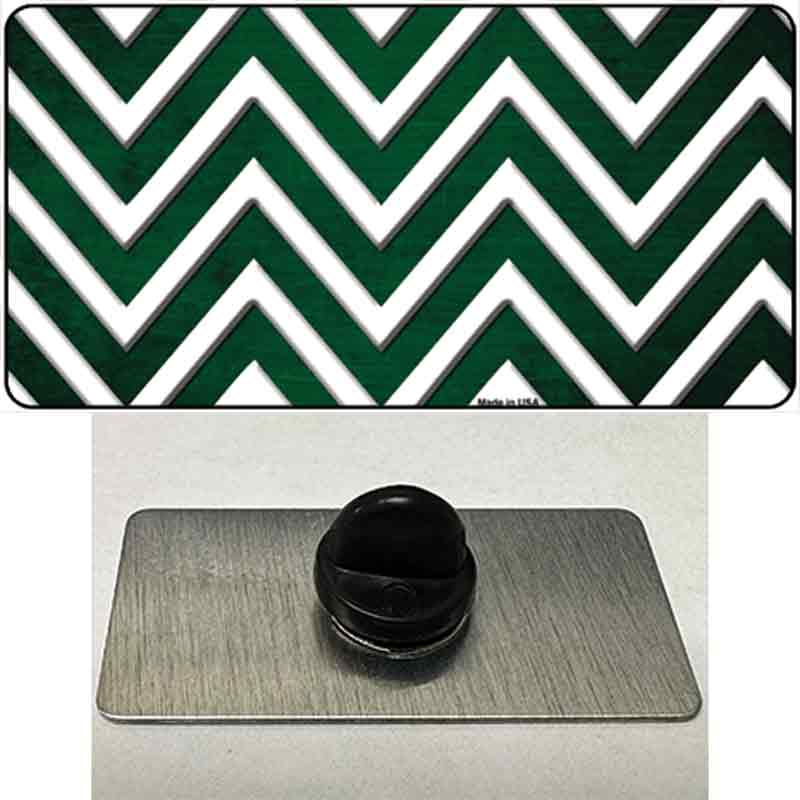 Green White Chevron Oil Rubbed Novelty Metal Hat Pin