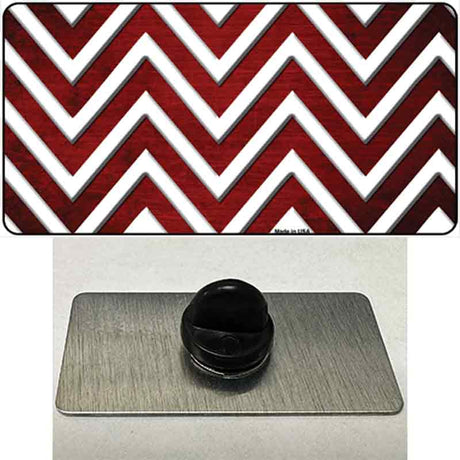 Red White Chevron Oil Rubbed Novelty Metal Hat Pin