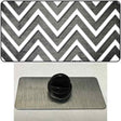 Gray White Chevron Oil Rubbed Novelty Metal Hat Pin