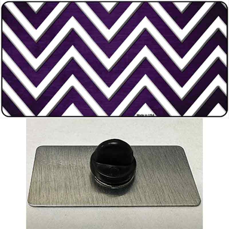 Purple White Chevron Oil Rubbed Novelty Metal Hat Pin