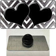 Black White Hearts Chevron Oil Rubbed Novelty Metal Hat Pin