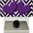 Purple White Hearts Chevron Oil Rubbed Novelty Metal Hat Pin