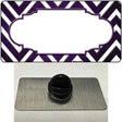 Purple White Chevron Scallop Oil Rubbed Novelty Metal Hat Pin