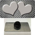 Gray White Quatrefoil Hearts Oil Rubbed Novelty Metal Hat Pin