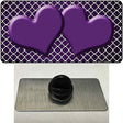 Purple White Quatrefoil Hearts Oil Rubbed Novelty Metal Hat Pin