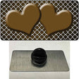 Brown White Quatrefoil Hearts Oil Rubbed Novelty Metal Hat Pin