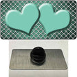 Mint White Quatrefoil Hearts Oil Rubbed Novelty Metal Hat Pin