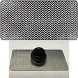 Black White Small Chevron Oil Rubbed Novelty Metal Hat Pin