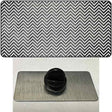 Gray White Small Chevron Oil Rubbed Novelty Metal Hat Pin