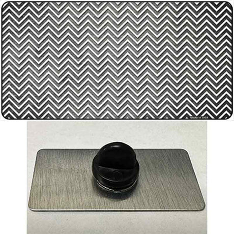 Gray White Small Chevron Oil Rubbed Novelty Metal Hat Pin