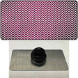 Pink White Small Chevron Oil Rubbed Novelty Metal Hat Pin