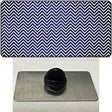 Blue White Small Chevron Oil Rubbed Novelty Metal Hat Pin