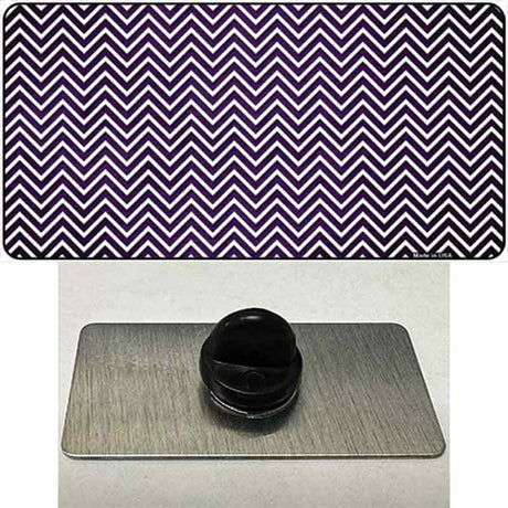 Purple White Small Chevron Oil Rubbed Novelty Metal Hat Pin