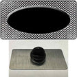 Black White Small Chevron Oval Oil Rubbed Novelty Metal Hat Pin