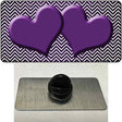 Purple White Small Chevron Hearts Oil Rubbed Novelty Metal Hat Pin