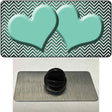 Mint White Small Chevron Hearts Oil Rubbed Novelty Metal Hat Pin