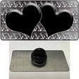 Black White Anchor Hearts Oil Rubbed Novelty Metal Hat Pin