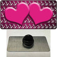 Pink White Anchor Hearts Oil Rubbed Novelty Metal Hat Pin