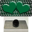 Green White Anchor Hearts Oil Rubbed Novelty Metal Hat Pin