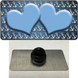 Light Blue White Anchor Hearts Oil Rubbed Novelty Metal Hat Pin