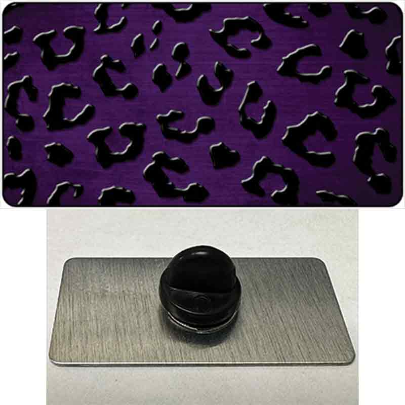 Purple Black Cheetah Oil Rubbed Novelty Metal Hat Pin