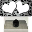 White Black Cheetah Hearts Oil Rubbed Novelty Metal Hat Pin