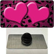 Pink Black Cheetah Hearts Oil Rubbed Novelty Metal Hat Pin