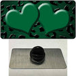 Green Black Cheetah Hearts Oil Rubbed Novelty Metal Hat Pin