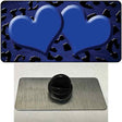 Blue Black Cheetah Hearts Oil Rubbed Novelty Metal Hat Pin