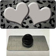 Gray Black Cheetah Hearts Oil Rubbed Novelty Metal Hat Pin