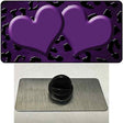 Purple Black Cheetah Hearts Oil Rubbed Novelty Metal Hat Pin