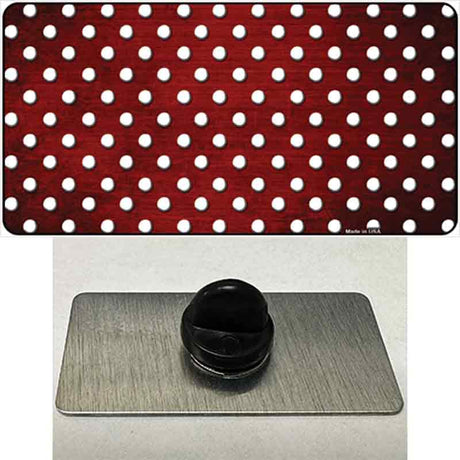 Red White Small Dots Oil Rubbed Novelty Metal Hat Pin