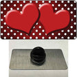 Red White Small Dots Hearts Oil Rubbed Novelty Metal Hat Pin