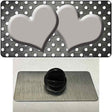 Gray White Small Dots Hearts Oil Rubbed Novelty Metal Hat Pin