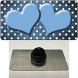 Light Blue White Small Dots Hearts Oil Rubbed Novelty Metal Hat Pin