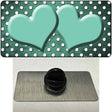 Mint White Small Dots Hearts Oil Rubbed Novelty Metal Hat Pin