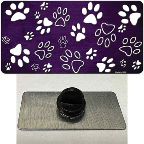 Purple White Paw Oil Rubbed Novelty Metal Hat Pin