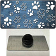 Light Blue White Paw Oil Rubbed Novelty Metal Hat Pin