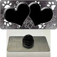 Paw Heart Black White Novelty Metal Hat Pin